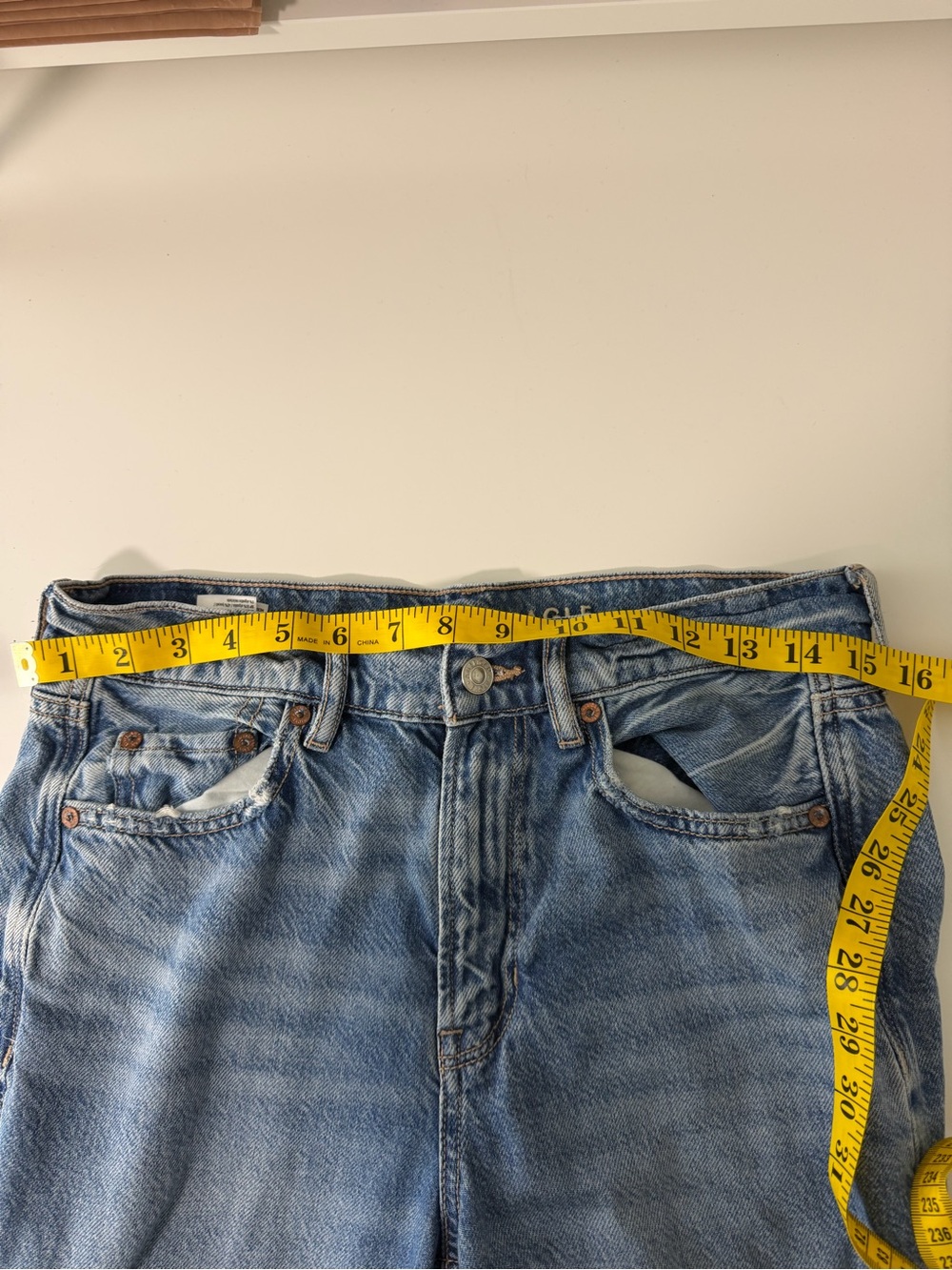 American Eagle Light blue super high rise baggy wide leg jeans 4 Short - Picture 6 of 7